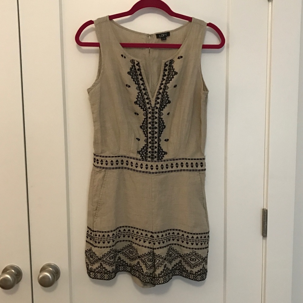 Linen Embroidered Romper